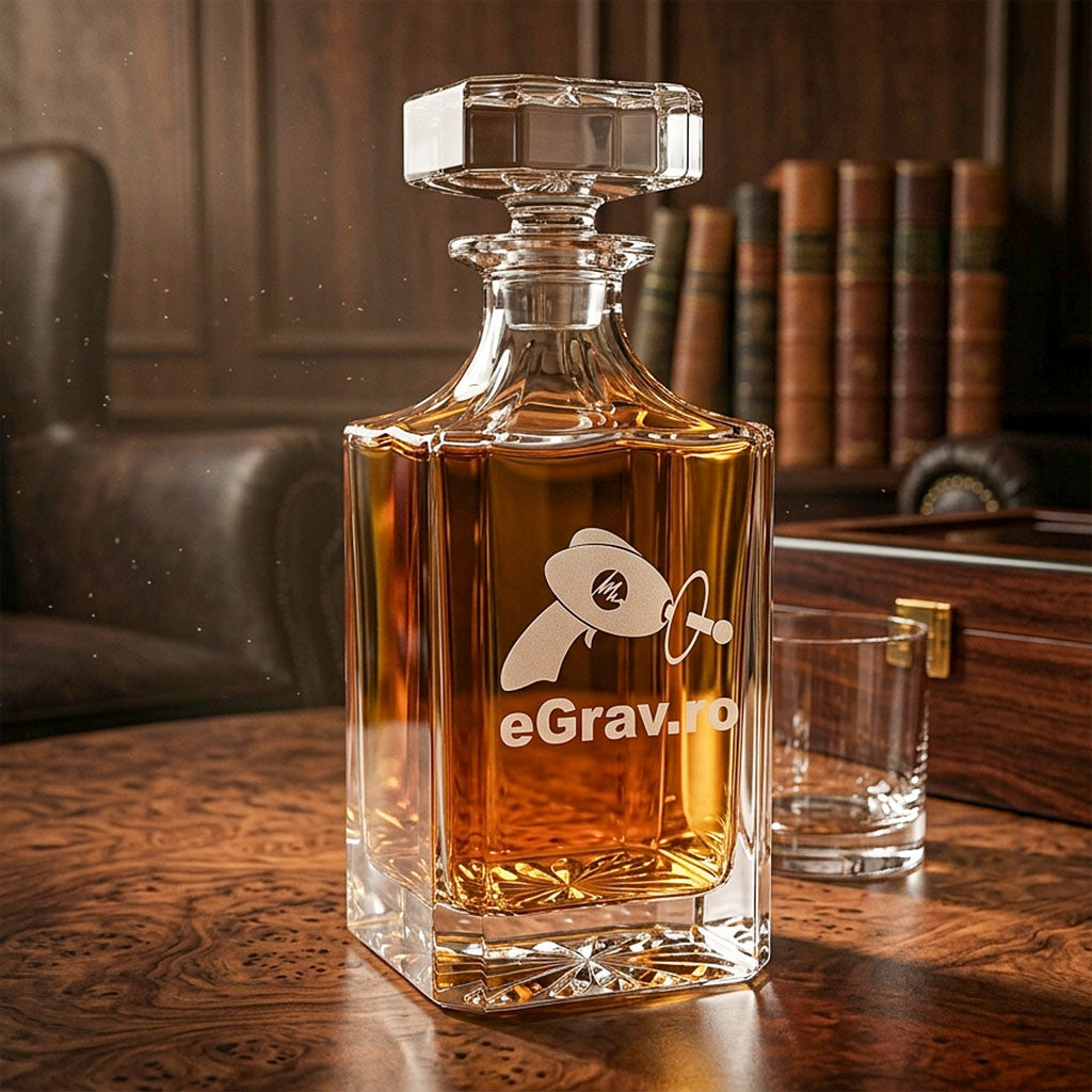 Un decantor de whisky personalizat prin gravură