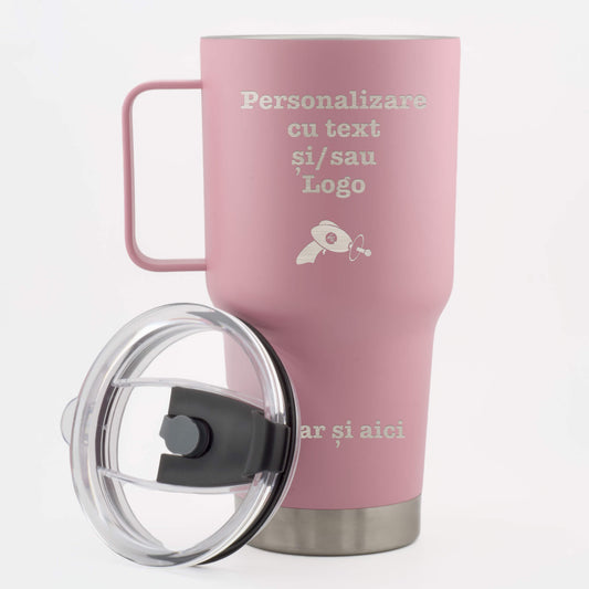 Termos Personalizat cu Nume Roz 850ml de tip yeti