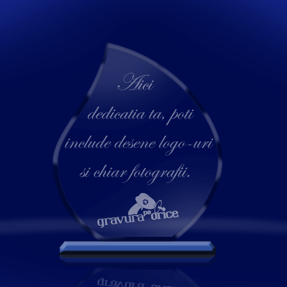Trofeu Personalizat Gravat Laser in forma de Flacara marimea Medie