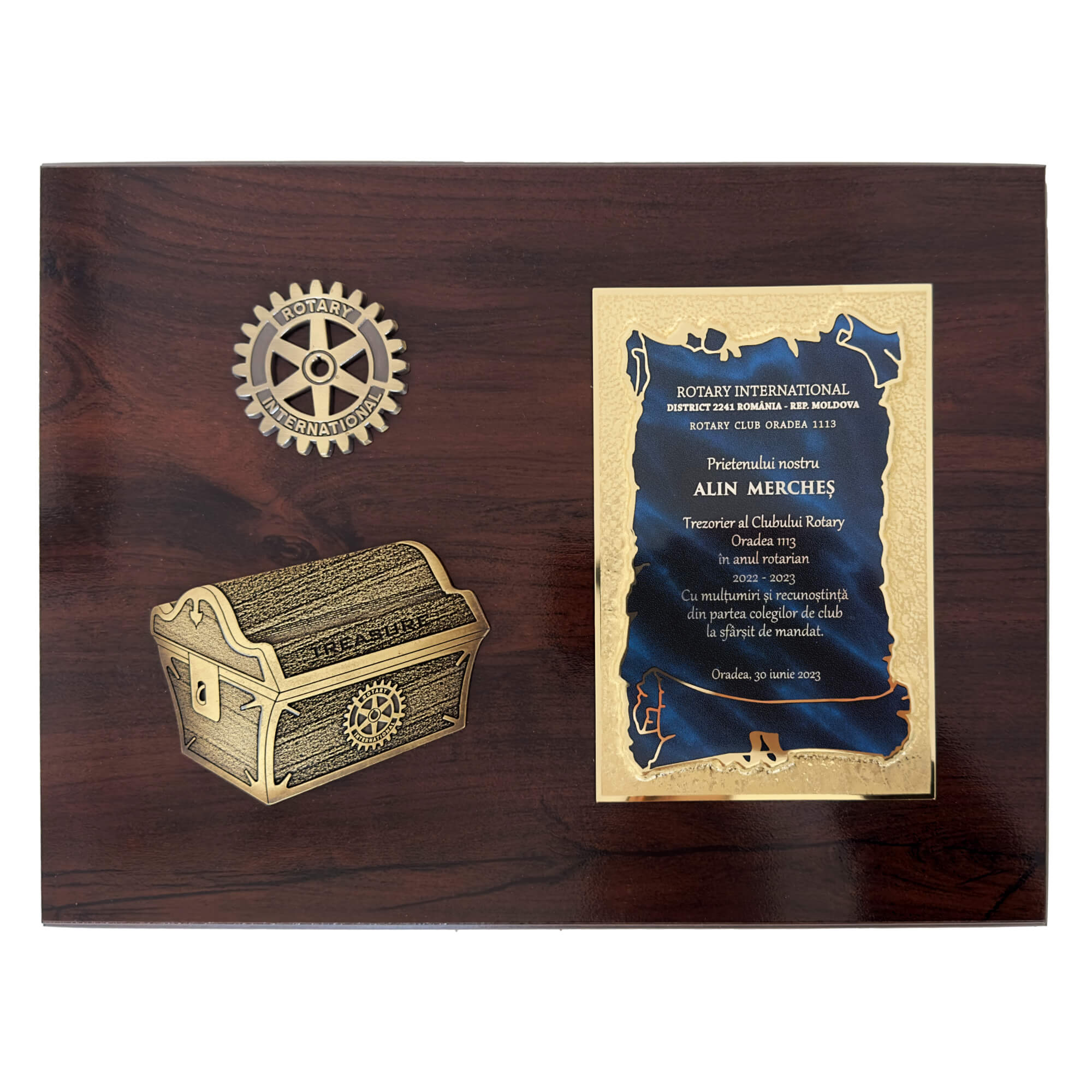 Placa Past Trezorier Rotary