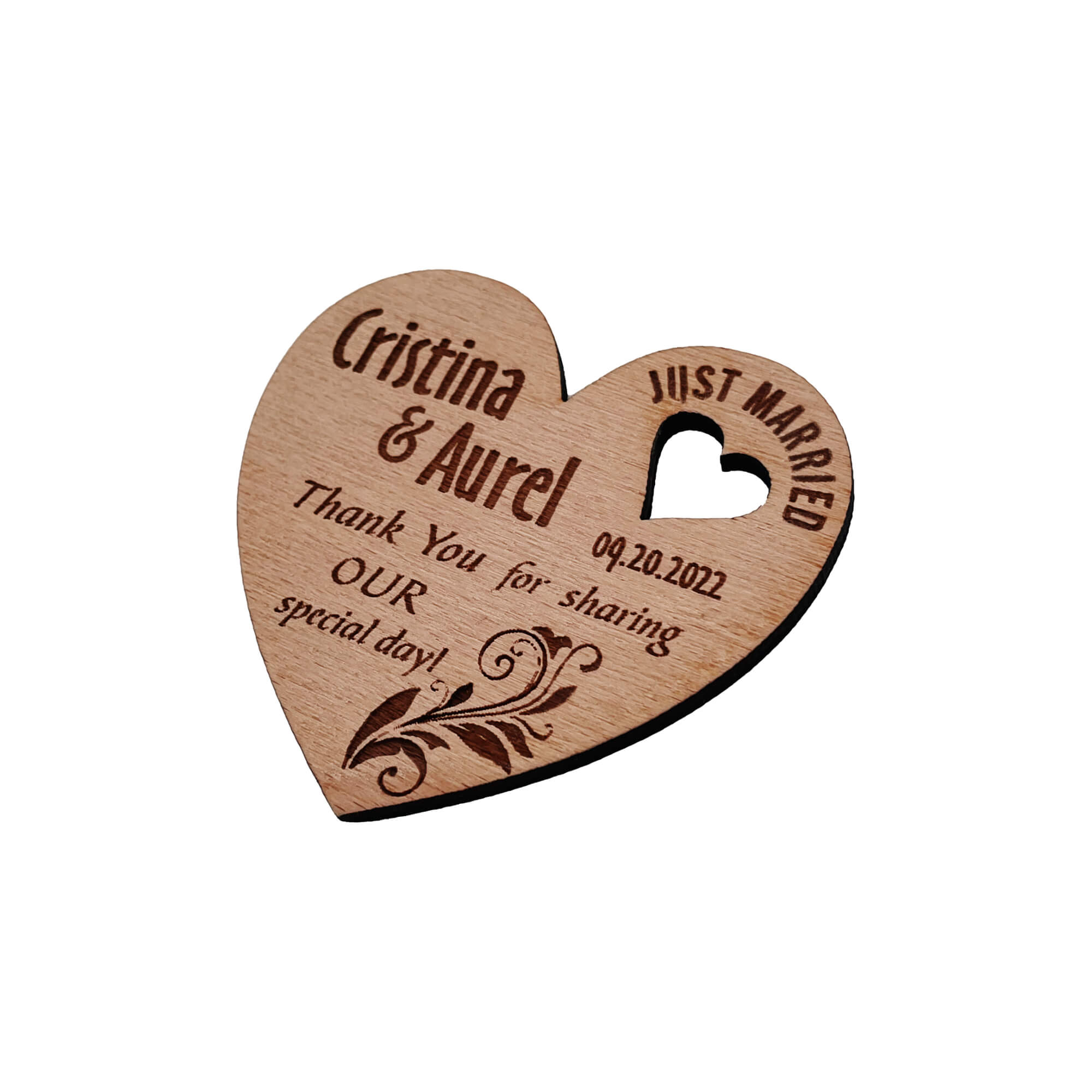 Laser Engraved Wooden Certificate for Wedding